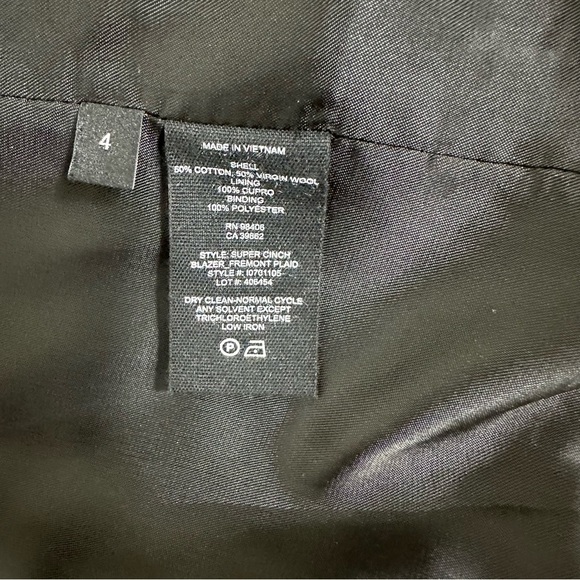 Theory Super Cinch Houndstooth Wool Blend Blazer Jacket Size 4 - Picture 14 of 16